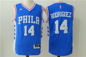 Maillot De Basket Philadelphia 76ers Sergio Rodriguez 14 Tissus Sportif Fans Edition Bleu